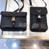 Replica Prada Nylon and Saffiano Leather Cellphone Case 2ZH109 Black w 11