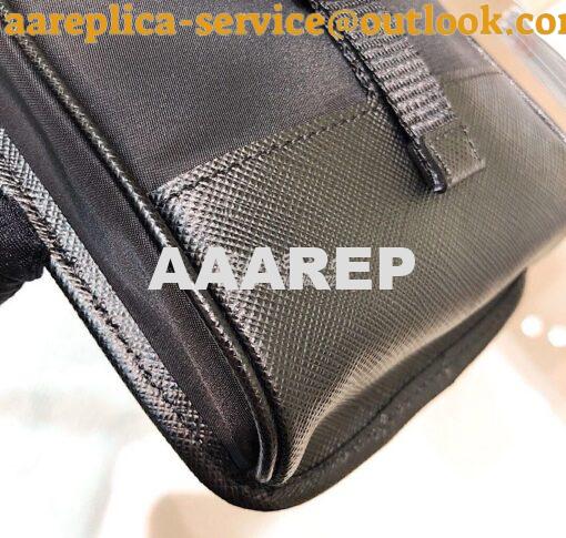 Replica Prada Nylon and Saffiano Leather Cellphone Case 2ZH109 Black w 5