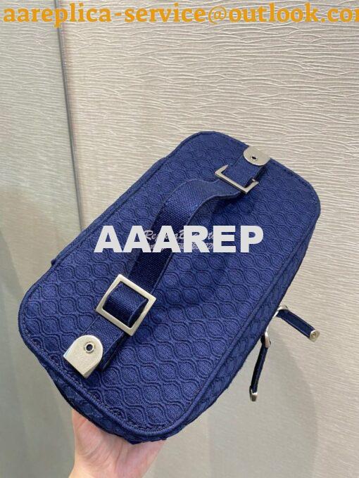 Replica Dior DiorTravel Vanity Case Bag S5480 Blue Mesh Embroidery 6