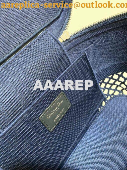 Replica Dior DiorTravel Vanity Case Bag S5480 Blue Mesh Embroidery 9