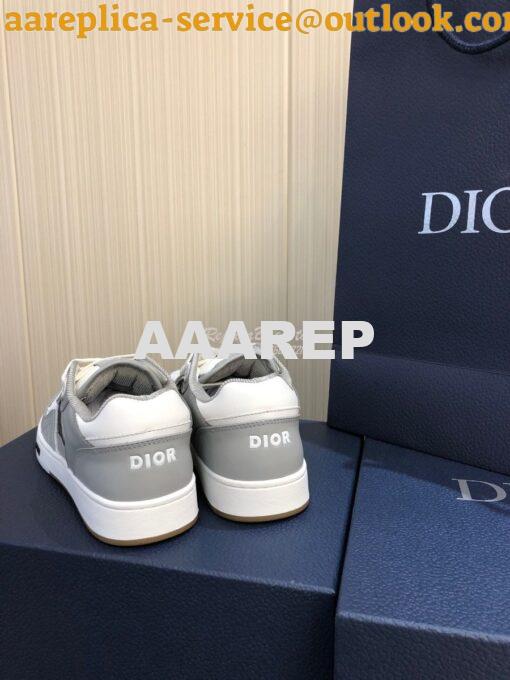 Replica Dior B27 Low-Top Sneaker Gray Smooth Calfskin with Dior Obliqu 9