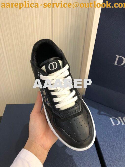 Replica Dior B27 Low-Top Sneaker Black Smooth Calfskin with Dior Obliq 3