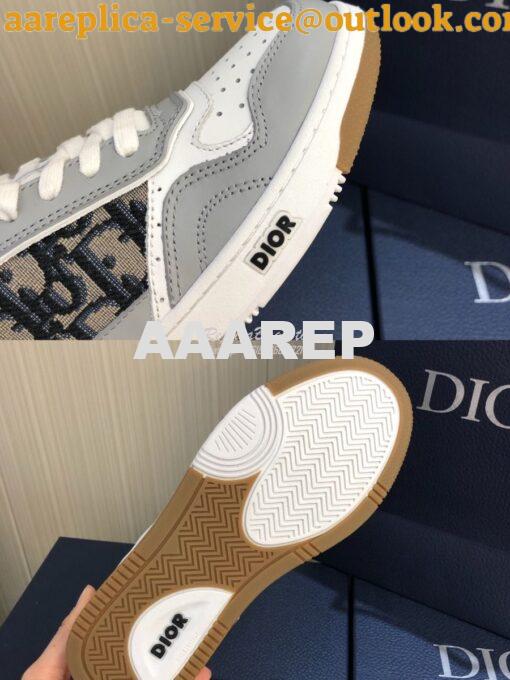 Replica Dior B27 Low-Top Sneaker Gray Smooth Calfskin with Dior Obliqu 11