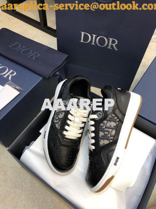 Replica Dior B27 Low-Top Sneaker Black Smooth Calfskin with Dior Obliq 5