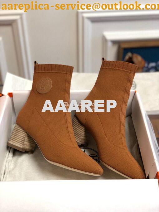 Replica Hermes Volver 60 Ankle Boot H192034 Cognac 2