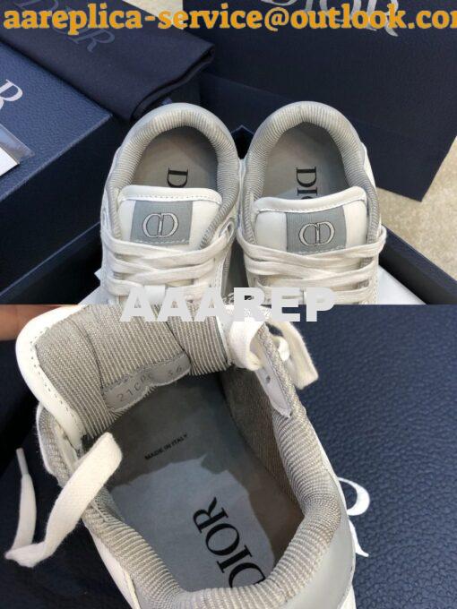 Replica Dior B27 Low-Top Sneaker White and Gray Smooth Calfskin with W 6