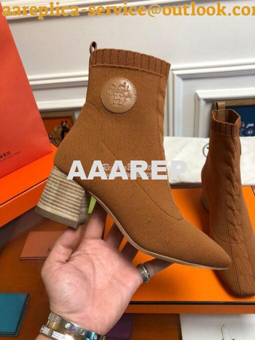 Replica Hermes Volver 60 Ankle Boot H192034 Cognac 4