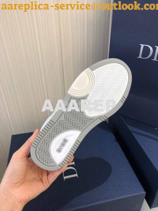 Replica Dior B27 Low-Top Sneaker White and Gray Smooth Calfskin with W 7