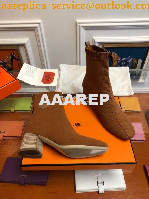 Replica Hermes Volver 60 Ankle Boot H192034 Cognac 5