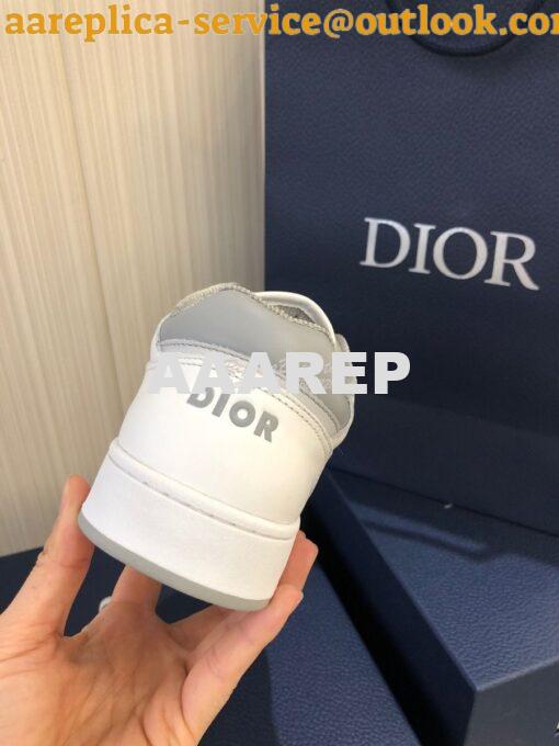 Replica Dior B27 Low-Top Sneaker White and Gray Smooth Calfskin with W 8