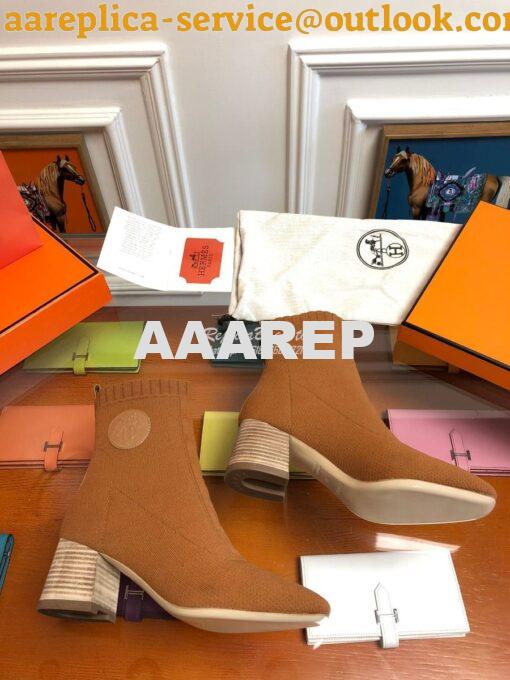 Replica Hermes Volver 60 Ankle Boot H192034 Cognac 6