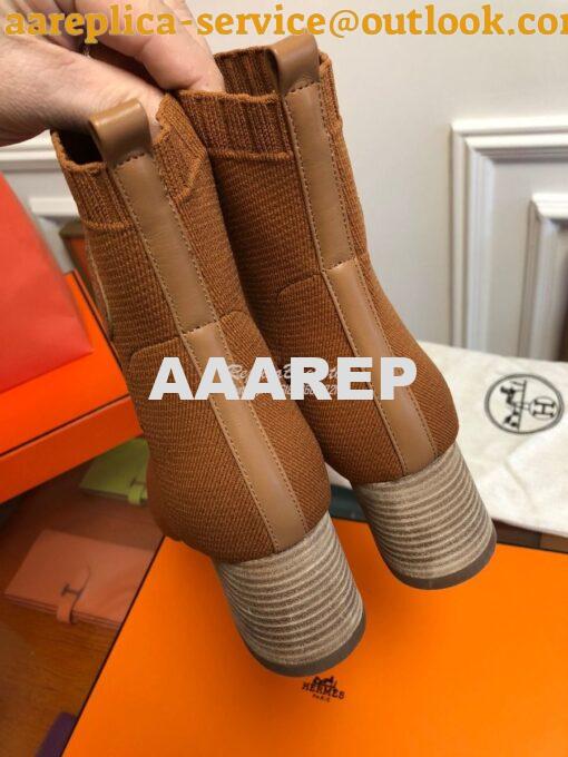 Replica Hermes Volver 60 Ankle Boot H192034 Cognac 7