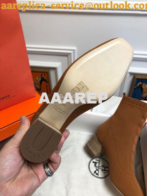 Replica Hermes Volver 60 Ankle Boot H192034 Cognac 8