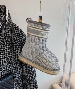 Replica Dior Chez Moi Dior Granville Ankle Boot Grey Oblique Embroider 2