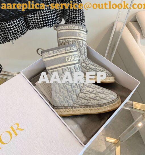 Replica Dior Chez Moi Dior Granville Ankle Boot Grey Oblique Embroider 5
