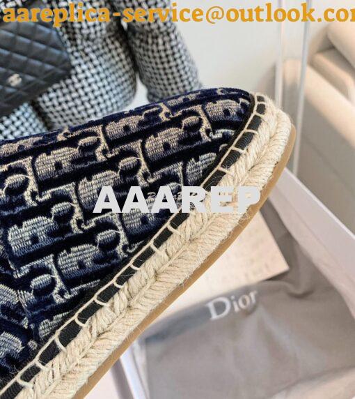 Replica Dior Chez Moi Dior Granville Ankle Boot Blue Oblique Embroider 9
