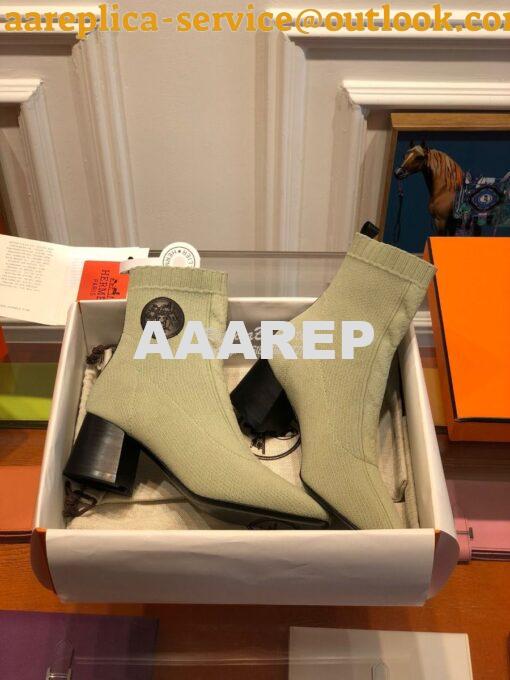Replica Hermes Volver 60 Ankle Boot H192034 Vert Sapin