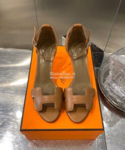 Replica Hermes Premiere 70 Sandals Calfskin H201166 Brown