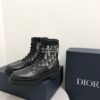 Replica Dior Explorer Ankle Boot Grey Oblique Jacquard and Black Smoot 12