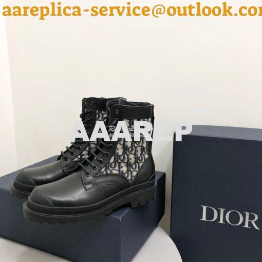 Replica Dior Explorer Ankle Boot Oblique Jacquard and Black Smooth 3BO