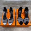 Replica Hermes Premiere 70 Sandals Suede Goatskin With Crystal Gris Ar 11