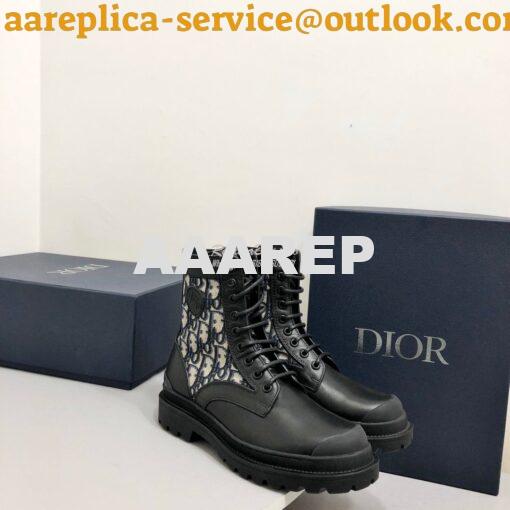 Replica Dior Explorer Ankle Boot Oblique Jacquard and Black Smooth 3BO 3