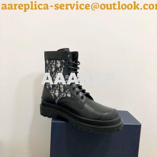 Replica Dior Explorer Ankle Boot Oblique Jacquard and Black Smooth 3BO 4