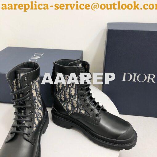 Replica Dior Explorer Ankle Boot Oblique Jacquard and Black Smooth 3BO 6