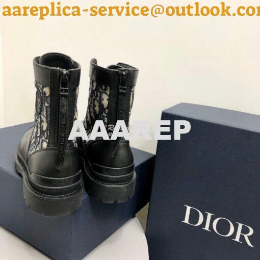 Replica Dior Explorer Ankle Boot Oblique Jacquard and Black Smooth 3BO 7