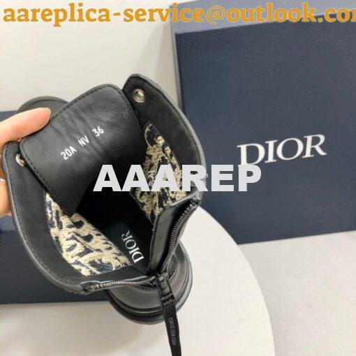 Replica Dior Explorer Ankle Boot Oblique Jacquard and Black Smooth 3BO 8