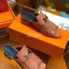 Replica Hermes Premiere 70 Sandals Suede Goatskin With Crystal Gris Ar 10