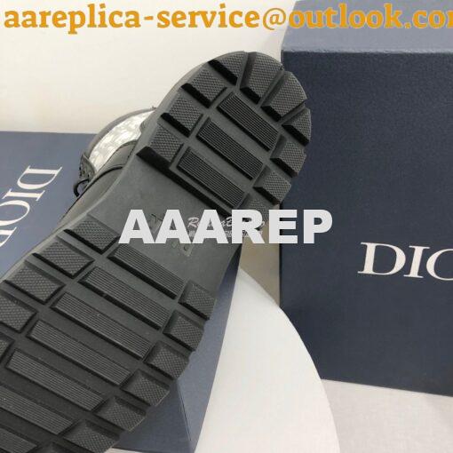 Replica Dior Explorer Ankle Boot Grey Oblique Jacquard and Black Smoot 10
