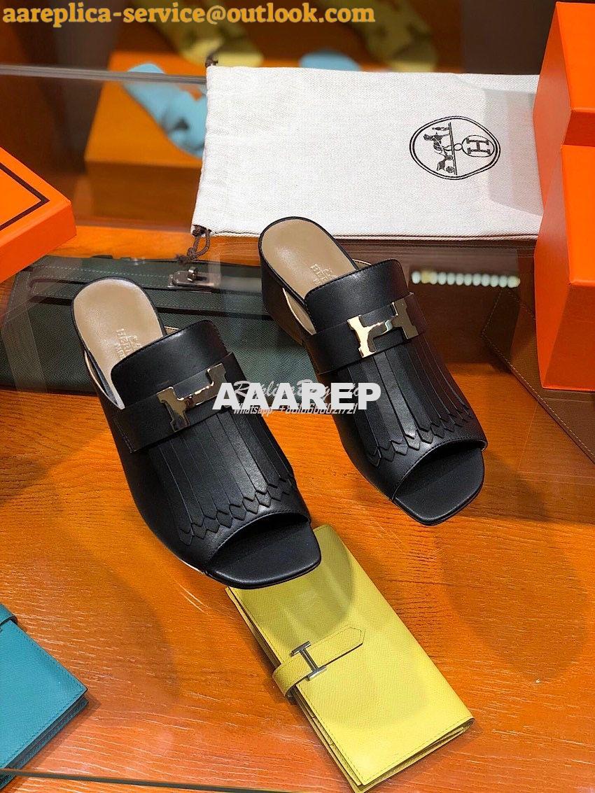 Replica Hermes Alma Sandal 2.2'' Heel H201094 Black Replica Hermes Alma Sandal 2.2'' Heel H201094 Black