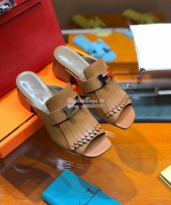 Replica Hermes Alma Sandal 2.2'' Heel H201094 Brown