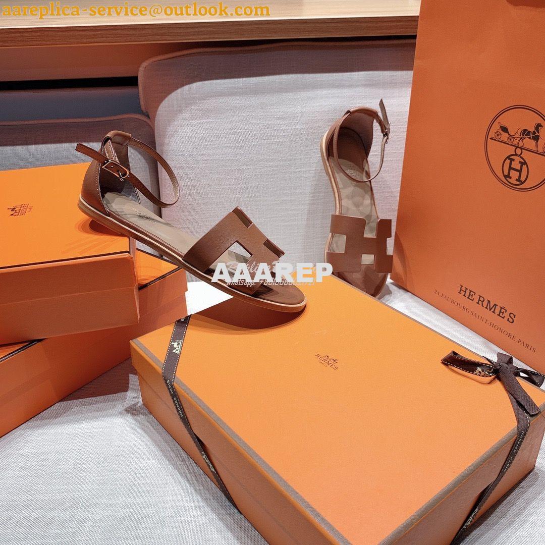 Replica Hermes Santorini Sandal in Calf Leather 5 Replica Hermes Santorini Sandal in Calf Leather 5