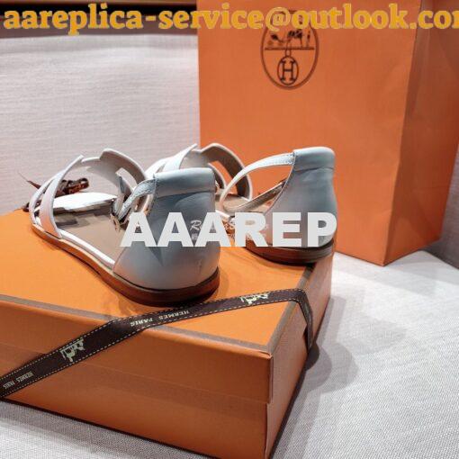 Replica Hermes Santorini Sandal in Calf Leather 8