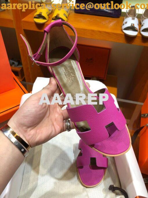 Replica Hermes Santorini Sandal in Epsom Leather part 2 2