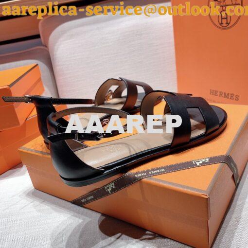 Replica Hermes Santorini Sandal in Calf Leather 11