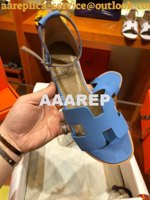 Replica Hermes Santorini Sandal in Epsom Leather part 2 6