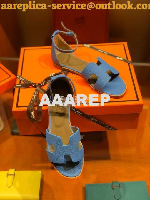 Replica Hermes Santorini Sandal in Epsom Leather part 2 7