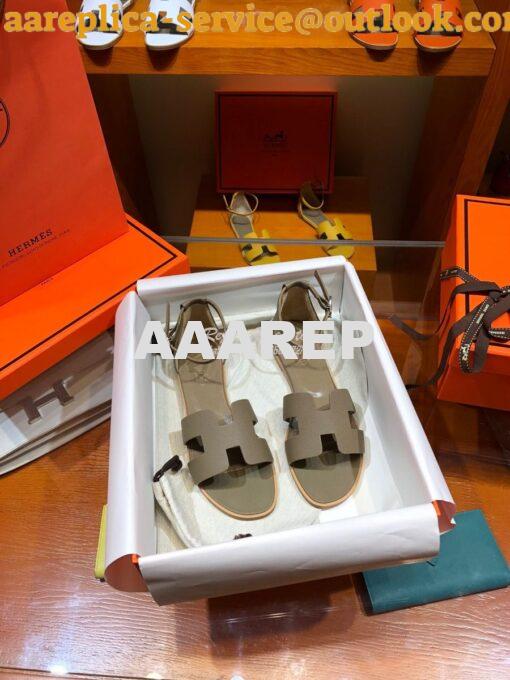 Replica Hermes Santorini Sandal in Epsom Leather part 1 2