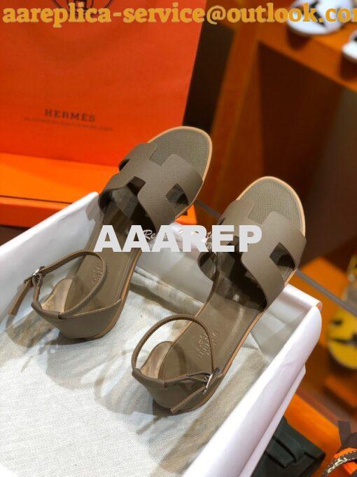 Replica Hermes Santorini Sandal in Epsom Leather part 1 4