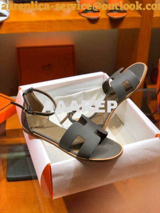 Replica Hermes Santorini Sandal in Epsom Leather part 1 6
