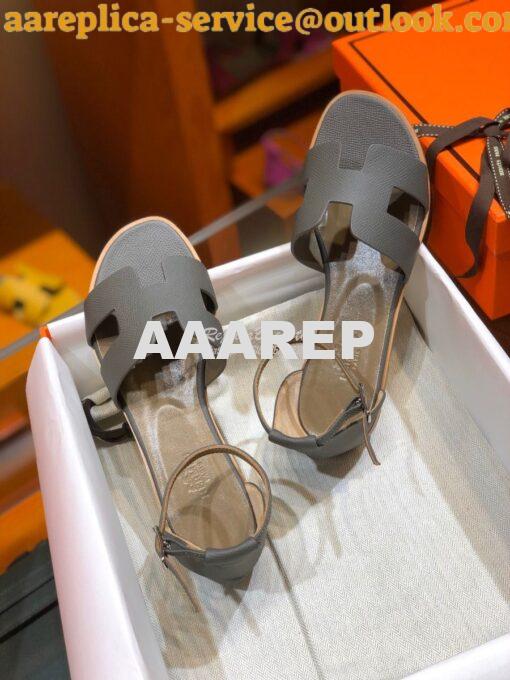 Replica Hermes Santorini Sandal in Epsom Leather part 1 7