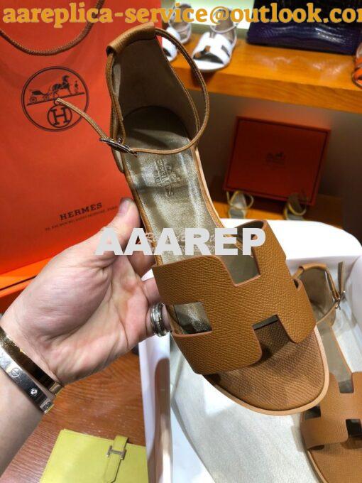 Replica Hermes Santorini Sandal in Epsom Leather part 1 9