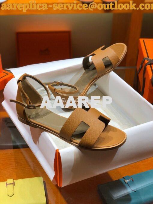 Replica Hermes Santorini Sandal in Epsom Leather part 1 10