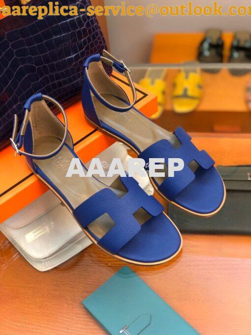 Replica Hermes Santorini Sandal in Epsom Leather part 2 17