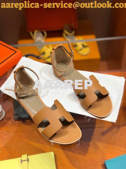 Replica Hermes Santorini Sandal in Epsom Leather part 1 12