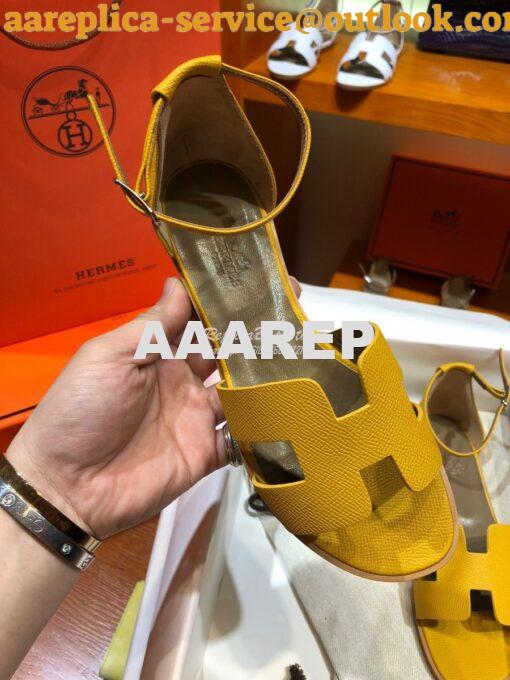 Replica Hermes Santorini Sandal in Epsom Leather part 1 13