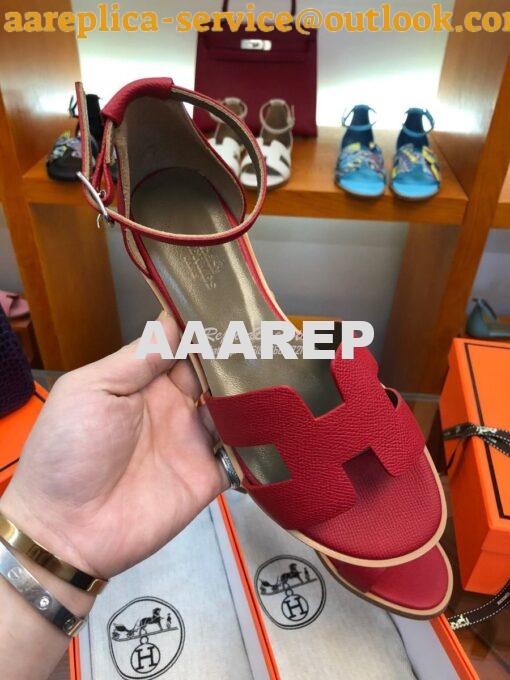 Replica Hermes Santorini Sandal in Epsom Leather part 2 20